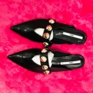 ZARA Studded Flat Mules, 40, NWBag